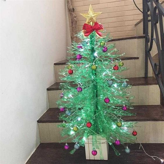 o que fazer com garrafa pet para o natal