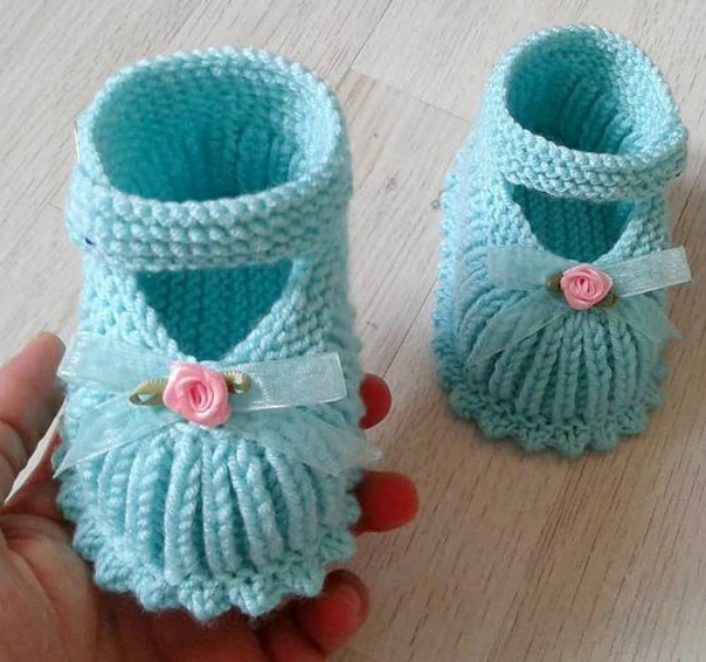 botas de bebe em trico