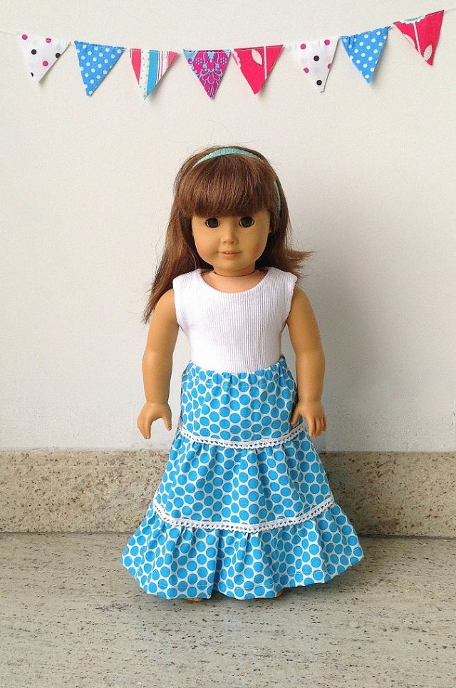 Moda roupas de boneca uma saia passo simples terno artesanal