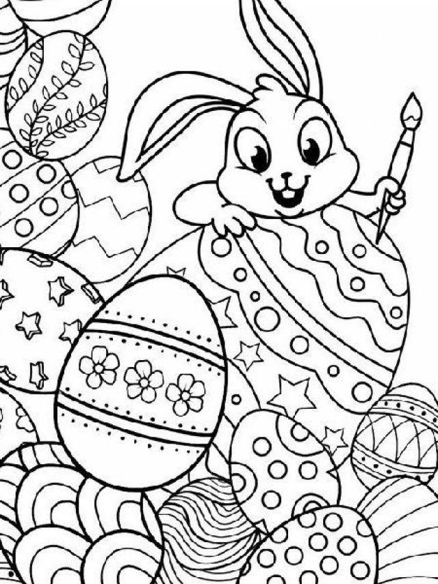 35 ideias de desenhos fofos da páscoa, ovo, coelho, baixar e colorir