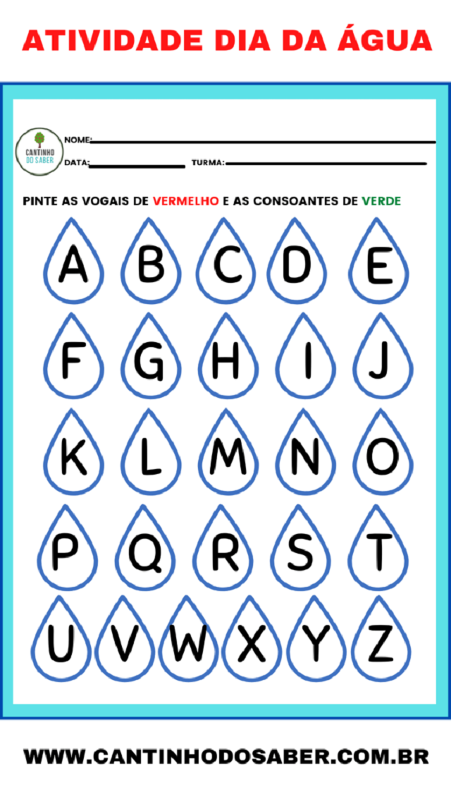 50 Atividades Dia Da Água Para Educação Infantil Para Baixar E Imprimir Revista Artesanato 7333