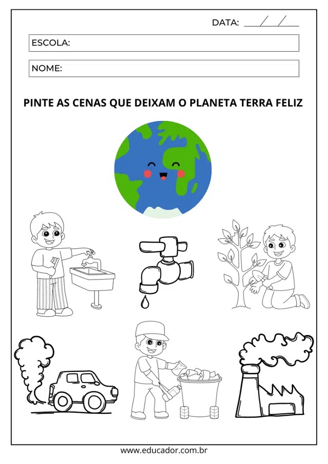 Atividades sobre o Meio Ambiente - Educação Infantil