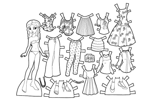Desenhos para colorir Miscellaneous 9  Roupas de boneca de papel, Ideias  para casa de bonecas, Roupas de papel
