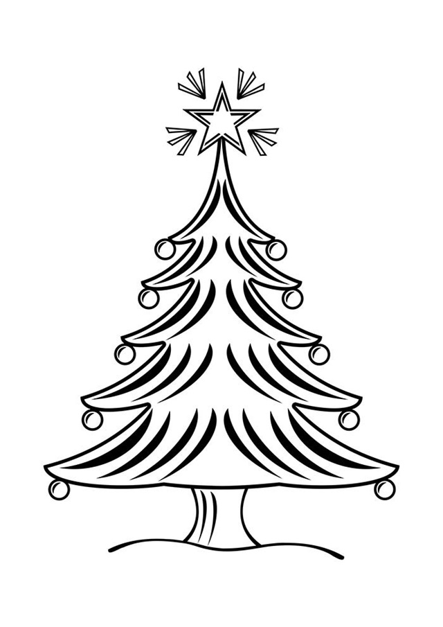 50 Desenhos Árvore de Natal para Imprimir e Colorir
