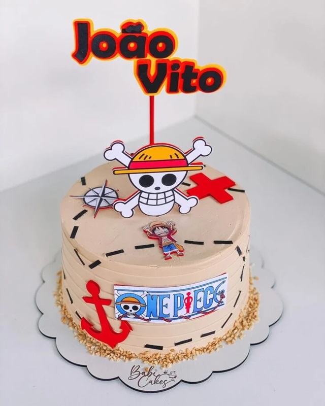 bolo one piece simples
