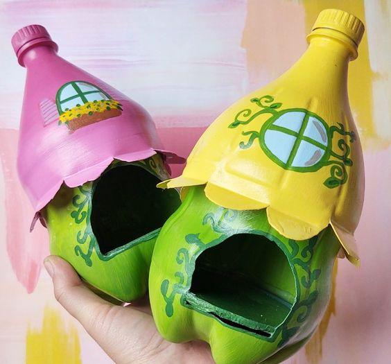 vasinhos com garrafa pet
