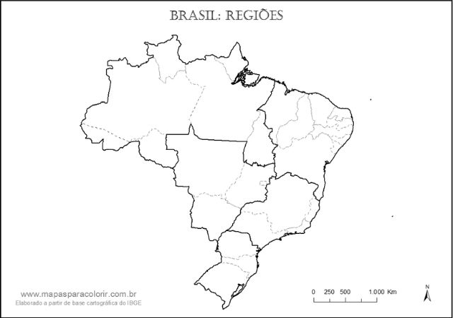 Mapa do Brasil para colorir Educação Infantil