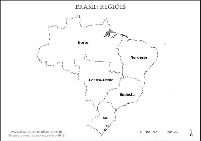 Mapa do Brasil para colorir com legenda