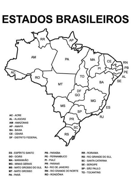 mapa brasil colorir