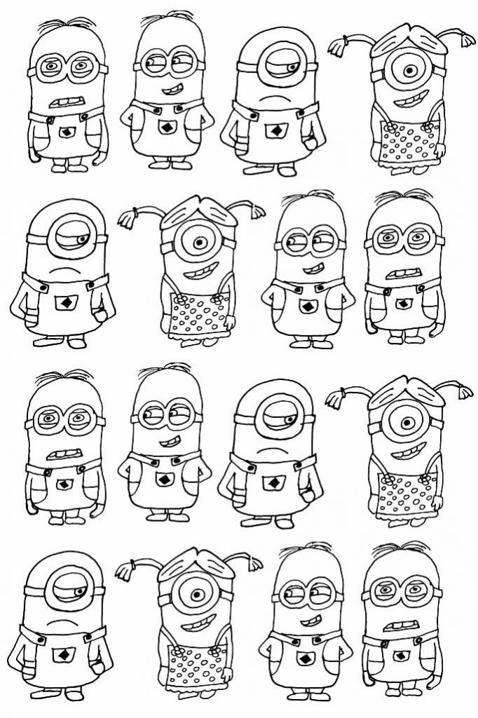 desenho para colorir minions grande