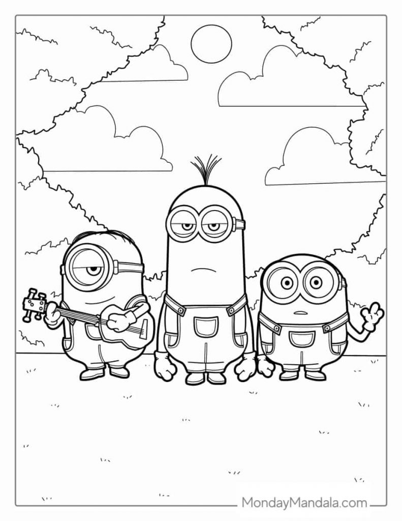 desenho minions para colorir e imprimir