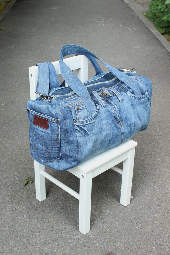 como fazer bolsa com calça jeans velha