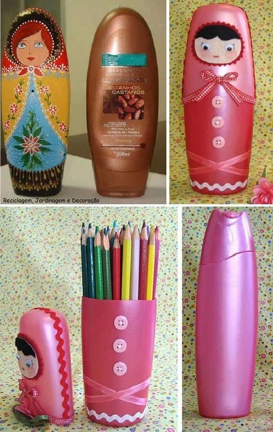 ideias para reciclar frasco de shampoo